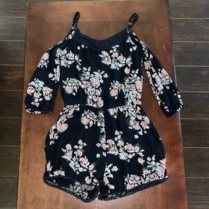 Black floral romper - size XS
